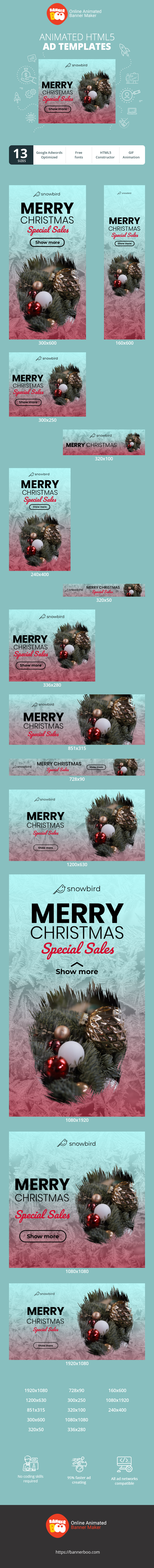 Шаблон рекламного банера — Merry Christmas — Special Sales