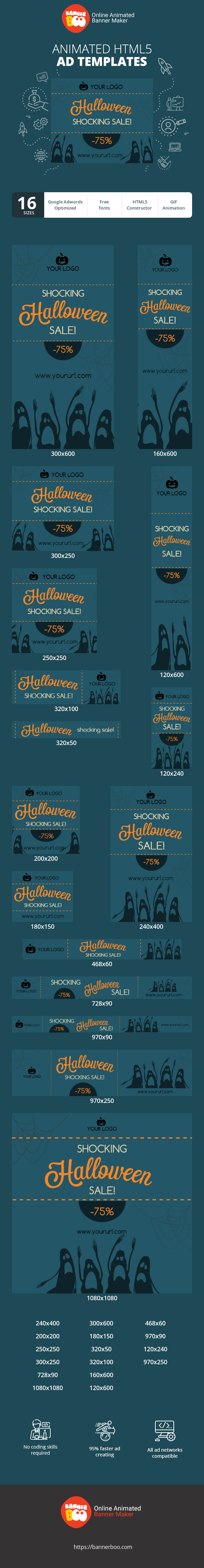 Banner ad template — Halloween Shocking Sale!
