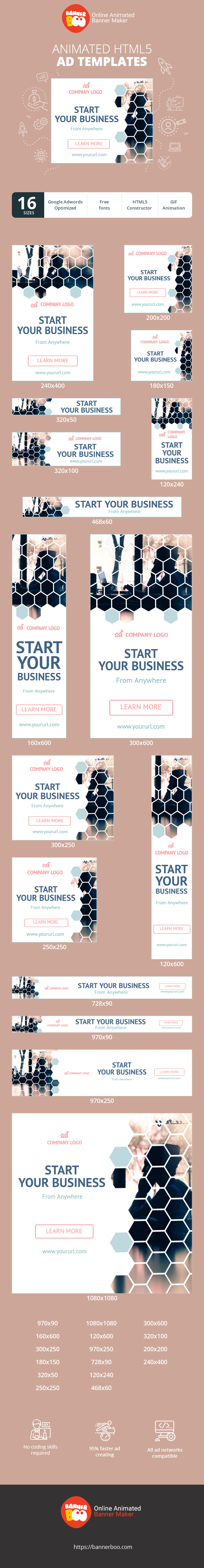 Banner ad template — Start Your Business — From Anywhere