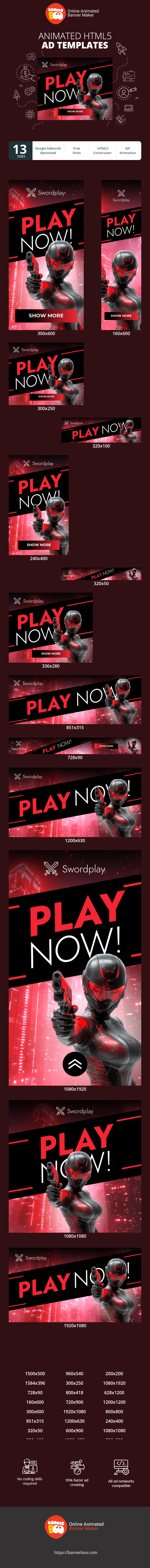 Szablon reklamy banerowej — Zagraj Teraz — Festiwal Gier