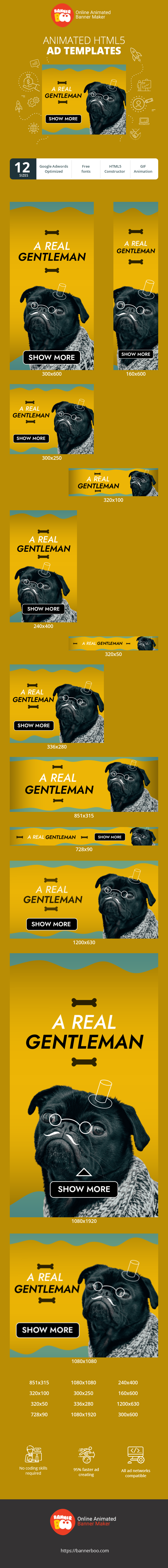 Szablon reklamy banerowej — Lets Make Your Dog A Real Gentleman — Animal Training