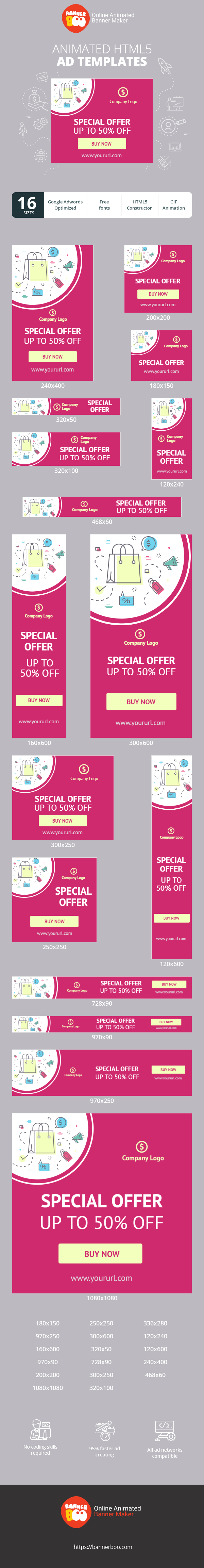 Banner ad template — Special Offer — up to 50% OFF