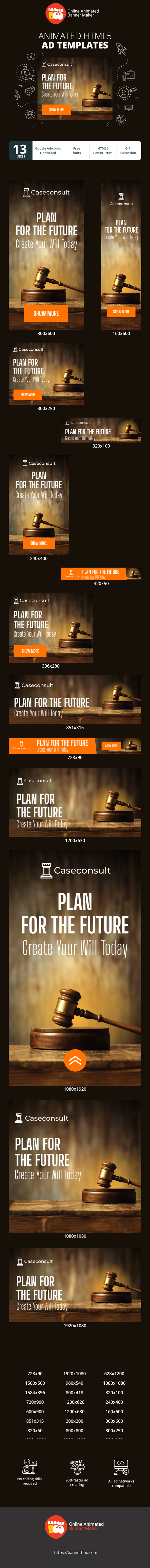 Banner ad template — Plan for the Future — Create Your Will Today