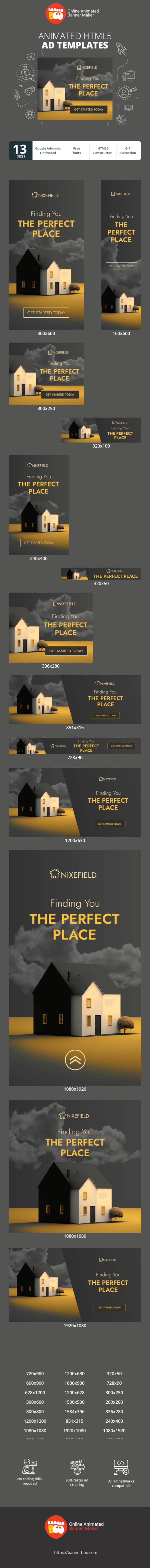 Banner ad template — Finding You The Perfect Place — Real Estate