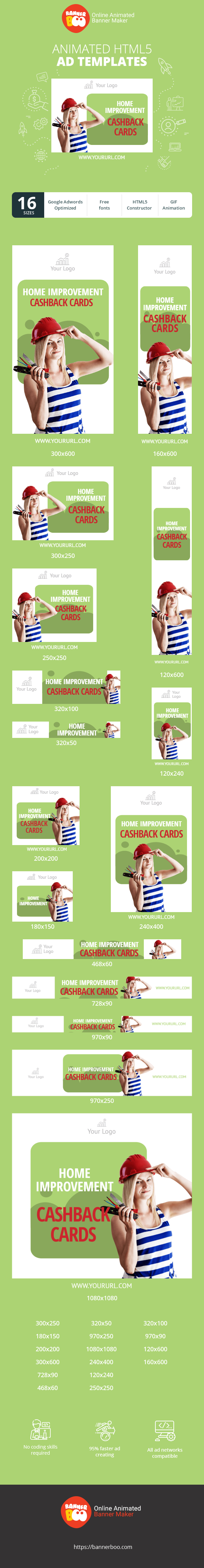 Banner ad template — Home Impovement — Cashback Cards