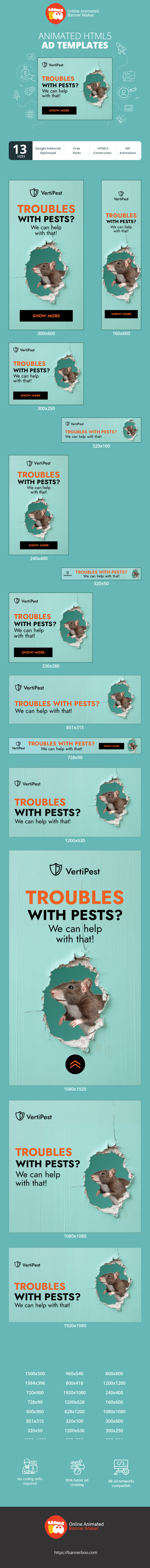 Шаблон рекламного банера — Troubles With Pests? — We Can Help With That!