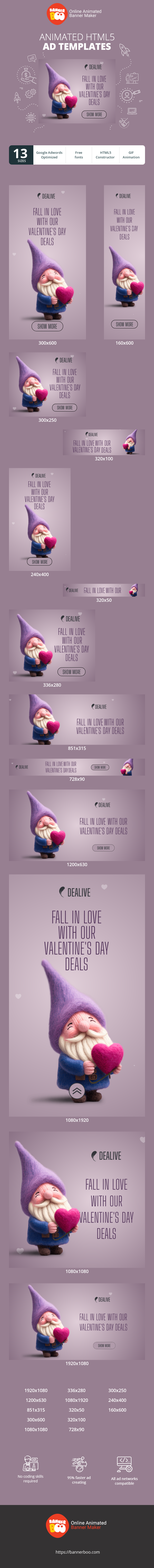 Szablon reklamy banerowej — Fall In Love With Our Valentine's Day Deals — Valentine's Day