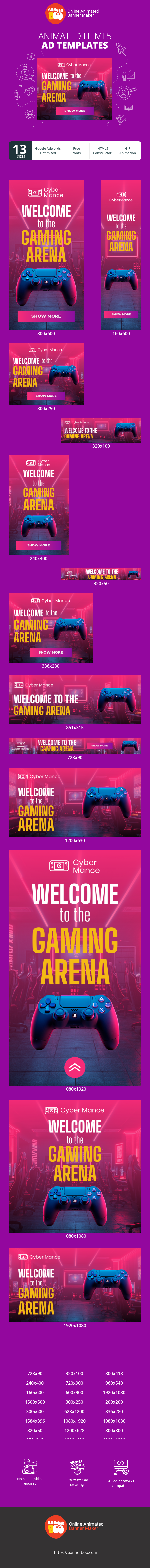 Szablon reklamy banerowej — Welcome To The Gaming Arena — Gaming