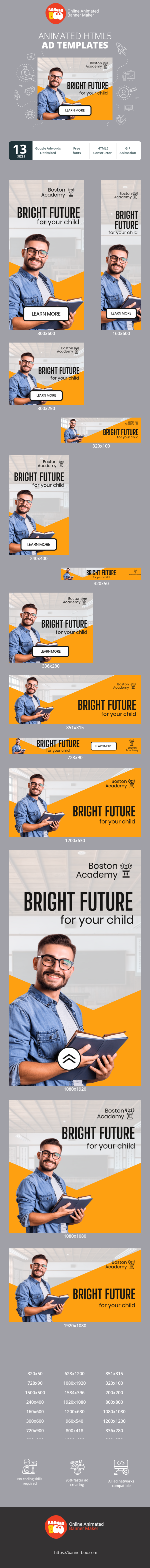 Banner ad template — Bright Future For Your Child — Quality Education, Special Program