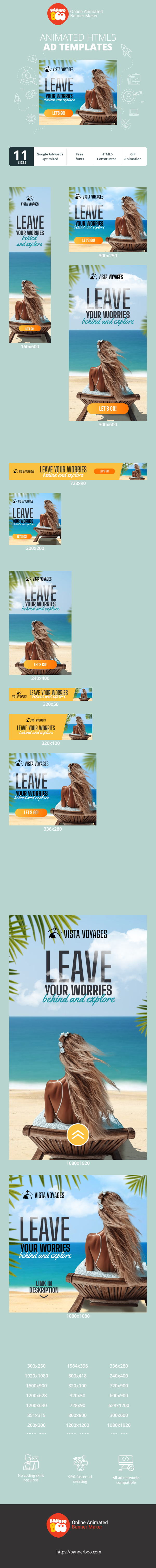 Szablon reklamy banerowej — Leave Your Worries Behind And Explore — Travel