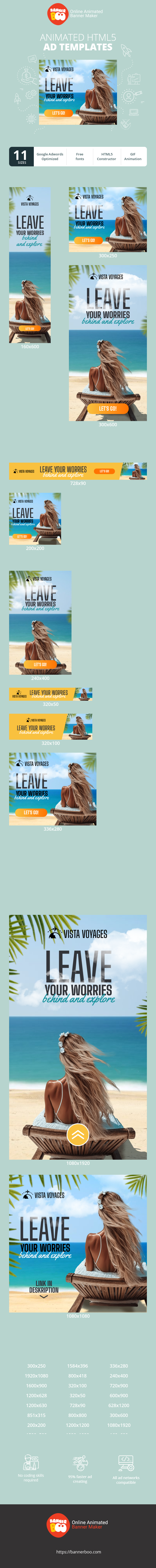 Banner ad template — Leave Your Worries Behind And Explore — Travel