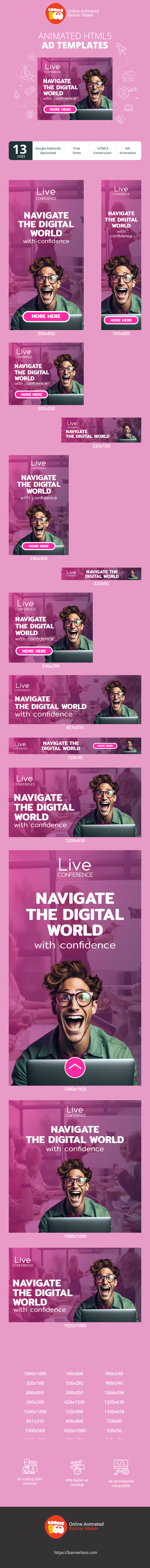 Szablon reklamy banerowej — Navigate The Digital World — With Confidence