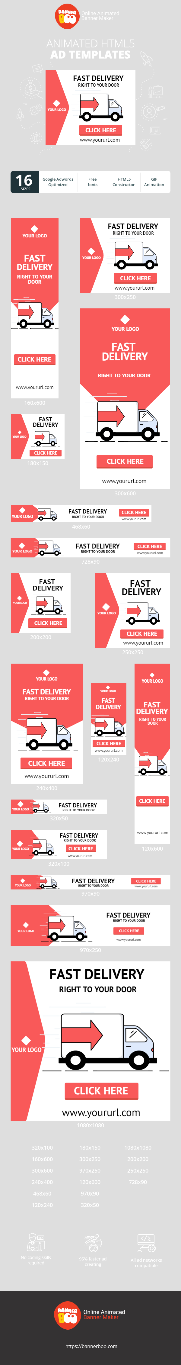Szablon reklamy banerowej — Fast Delivery — Right to Your Door