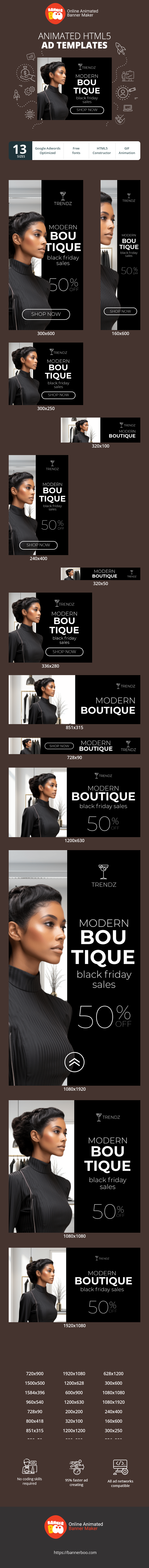 Шаблон рекламного банера — Modern Boutique — Black Friday Sales