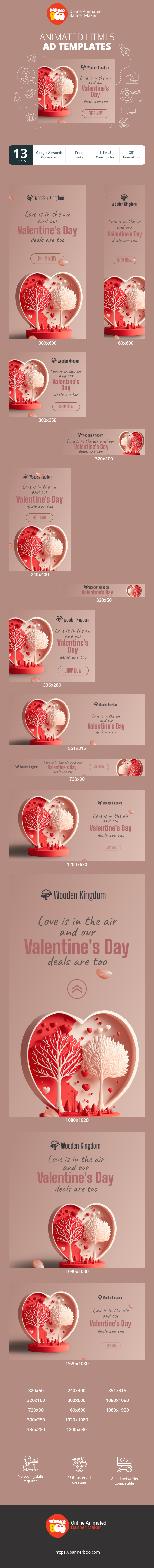 Szablon reklamy banerowej — Love Is In The Air And Our Valentine's Day Deals Are Too — Valentine's Day