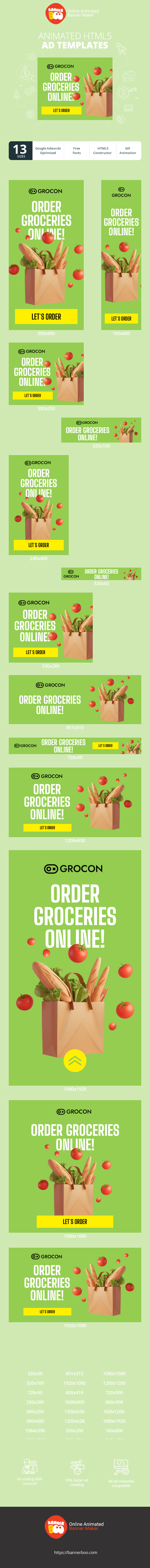 Banner ad template — Skip The Lines — Order Groceries Online!