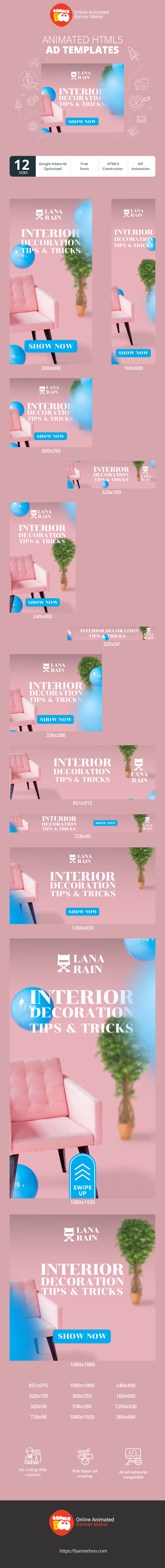 Banner ad template — Interior Decoration Tips & Tricks — Design Blog