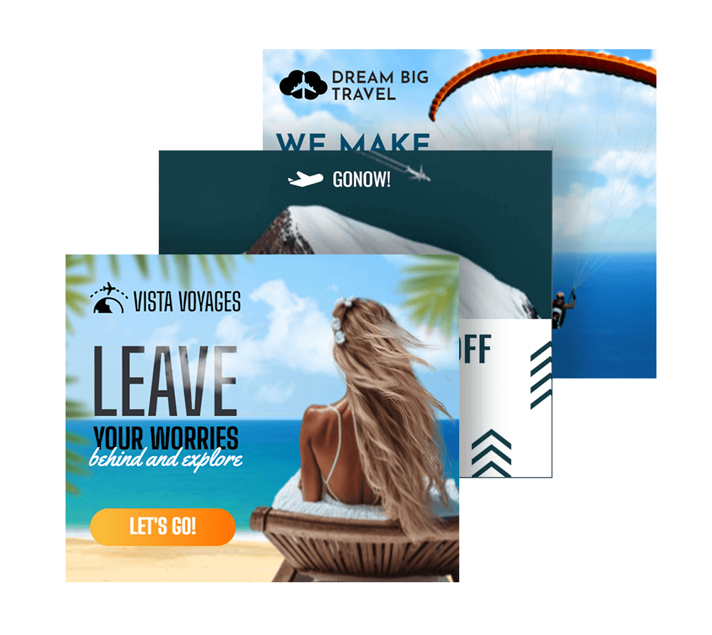 Animated travel banner templates