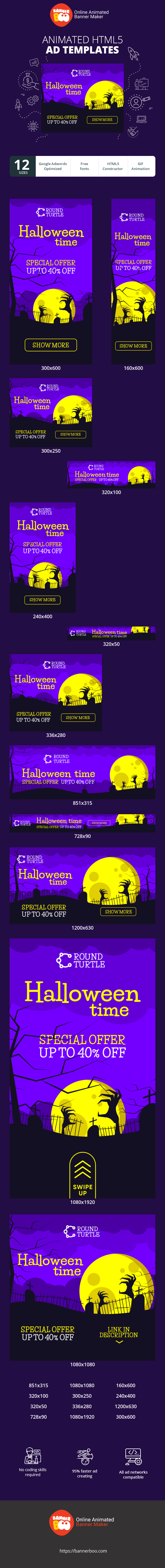 Szablon reklamy banerowej — Halloween Time — Special Offer Up To 40% Off
