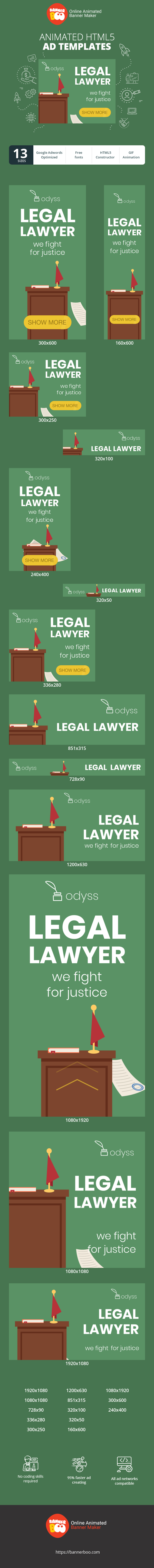 Шаблон рекламного банера — Legal Lawyer  — We Fight For Justice