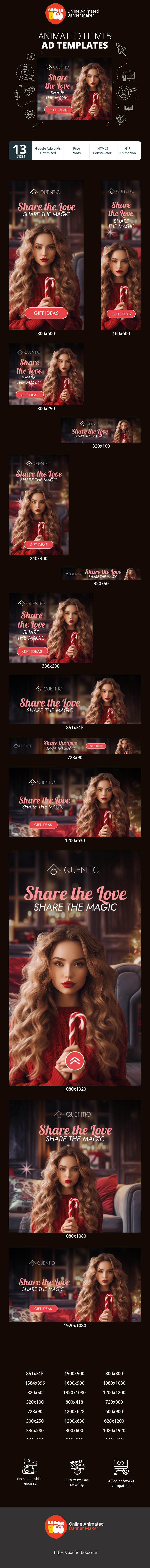 Banner ad template — Share The Love Share The Magic — Christmas