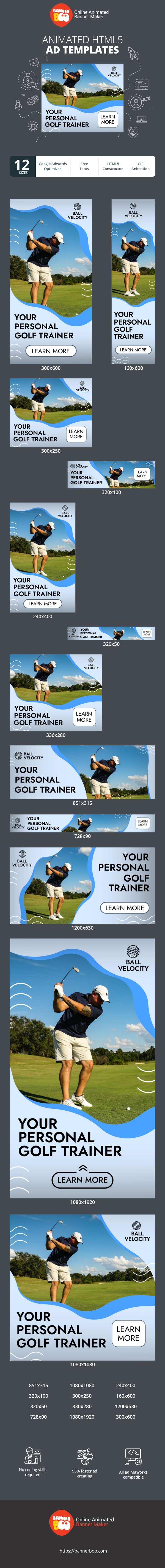Szablon reklamy banerowej — Ihr persönlicher Golftrainer — Golfclub