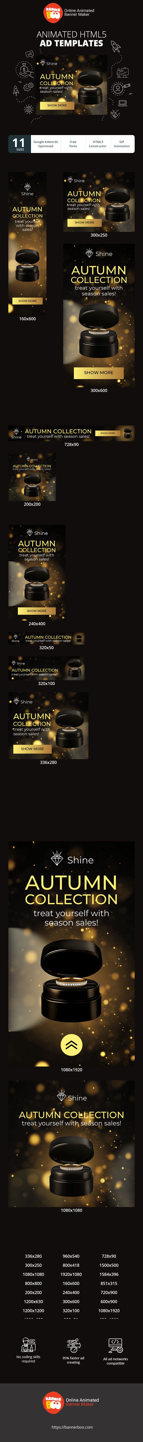 Banner ad template — Autumn Collection — Treat Yourself With Season Sales!