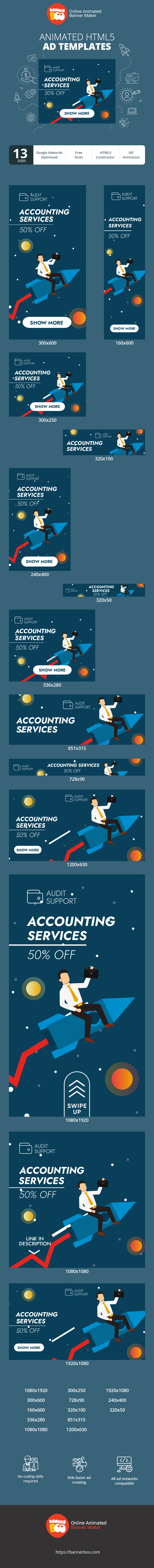 Шаблон рекламного банера — Accounting Services — 50% OFF