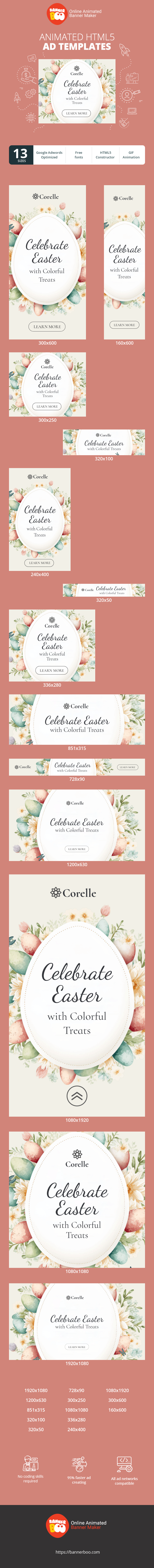 Banner ad template — Celebrate Easter With Colorful Treats — Easter