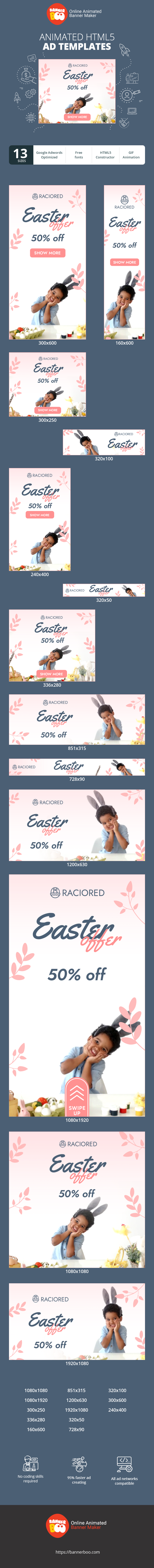 Banner ad template — Easter Offer — 50% Off