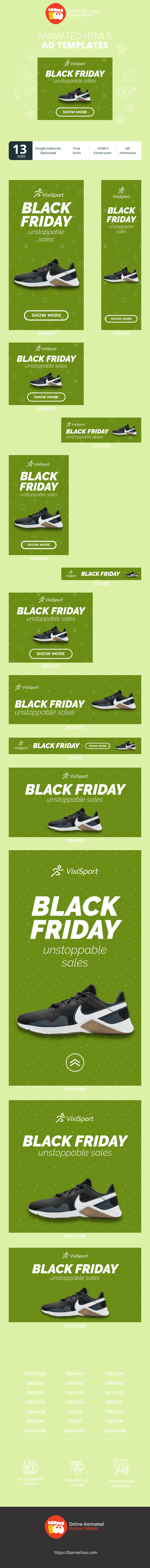 Шаблон рекламного банера — Black Friday — Unstoppable Sales