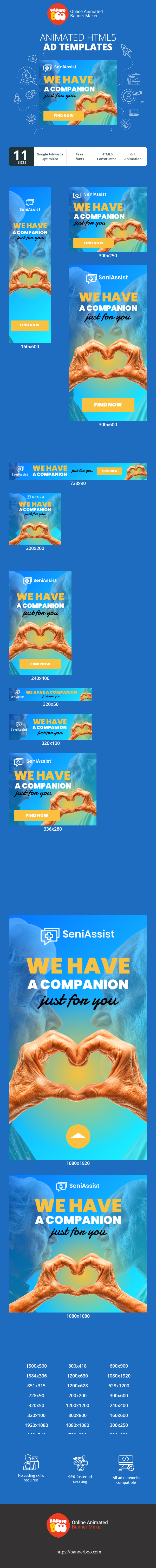 Banner ad template — We Have A Companion Just For You — Elderly Care