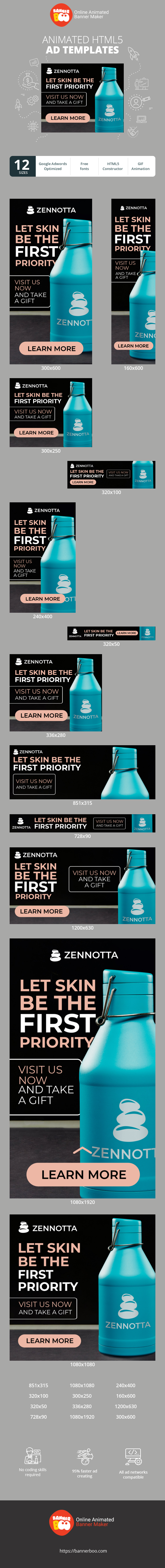 Banner ad template — Let Skin Be The First Priority — Visit Us Now And Take A Gift