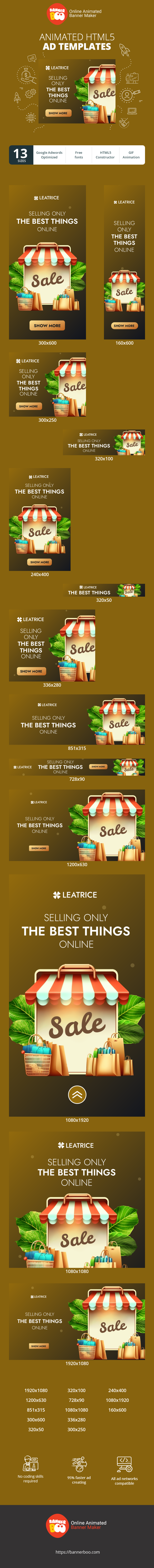 Banner ad template — Selling Only The Best Things — E-Commerce