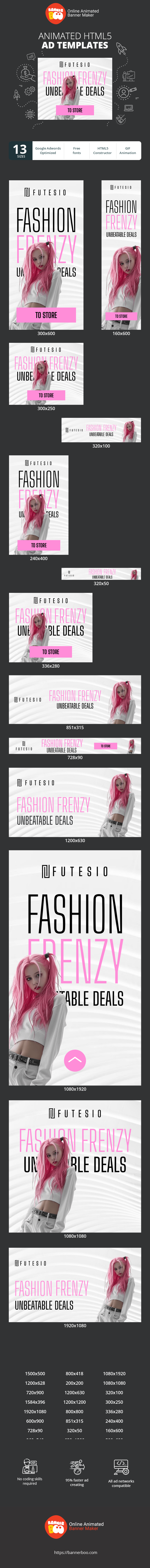 Szablon reklamy banerowej — Fashion Frenzy Unbeatable Deals — Fashion Sale