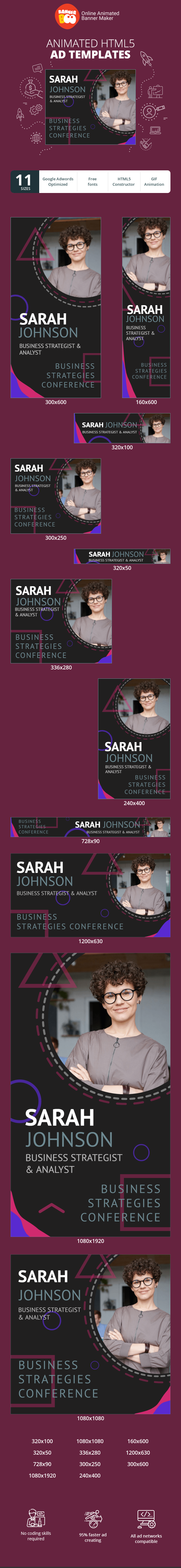 Banner ad template — Business Strategies Conference — Business Strategist & Analyst