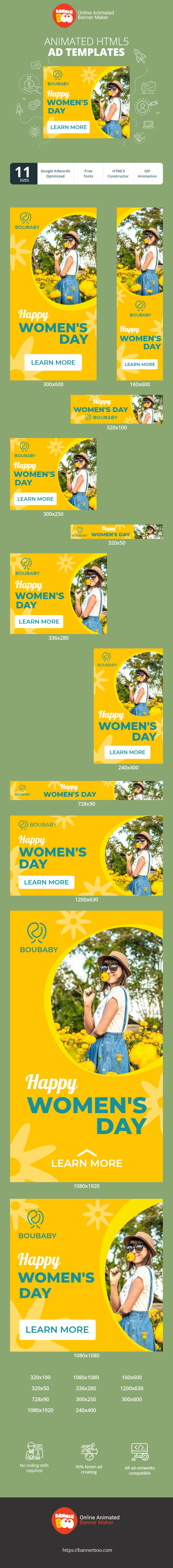 Szablon reklamy banerowej — Fröhlichen Frauentag – Gelb 8. März