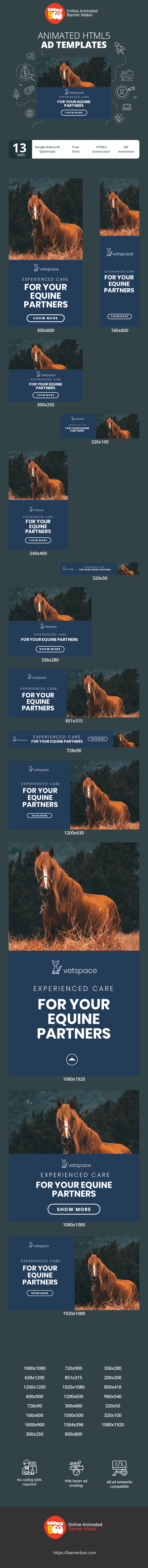 Szablon reklamy banerowej — Erfahrene Pflege — Für Ihre Pferdepartner
