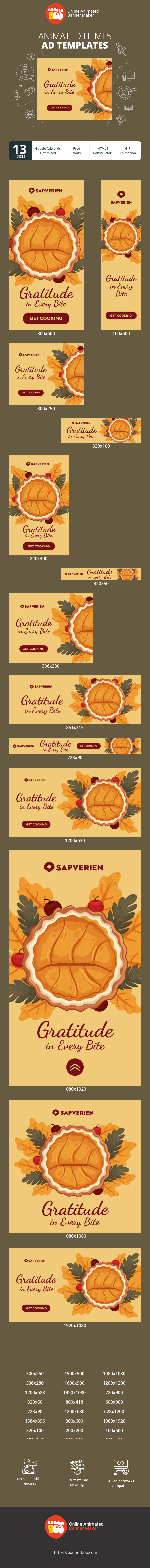 Banner ad template — Gratitude In Every Bite — Thanksgiving Day