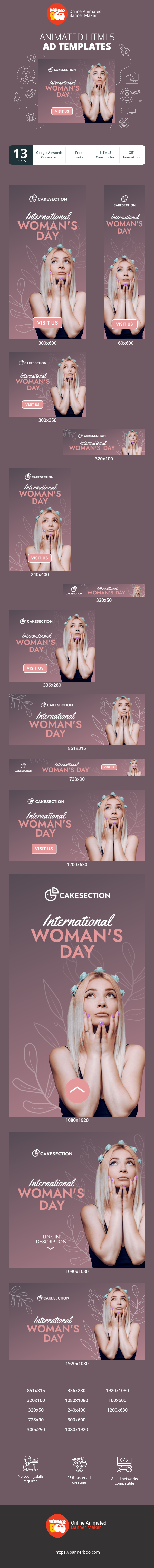 Szablon reklamy banerowej — Międzynarodowy Dzień Kobiet — 8 marca