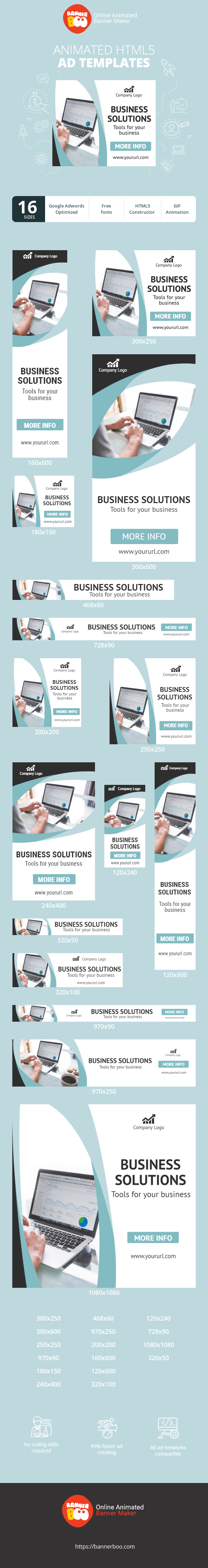 Szablon reklamy banerowej — Business Solutions — Tools for Your Business