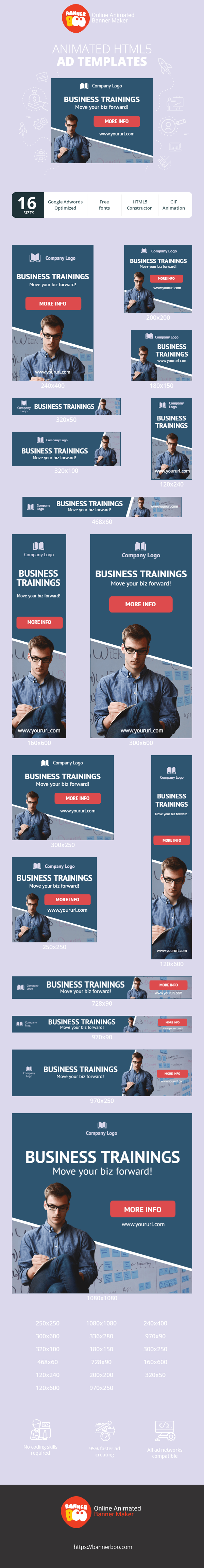 Szablon reklamy banerowej — Business Trainings — Move Your Biz Forward