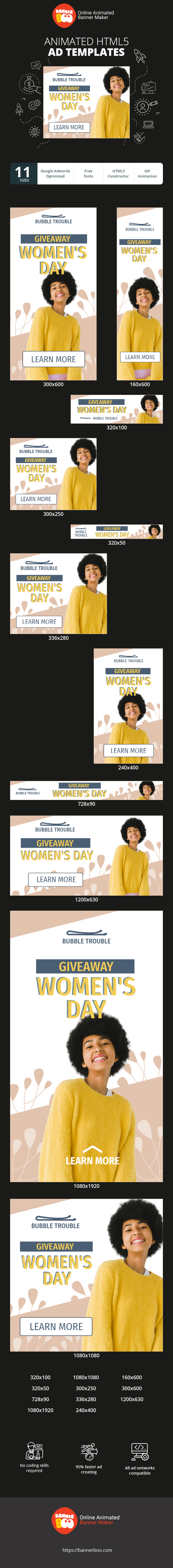 Banner ad template — Womens Day — Giveaway