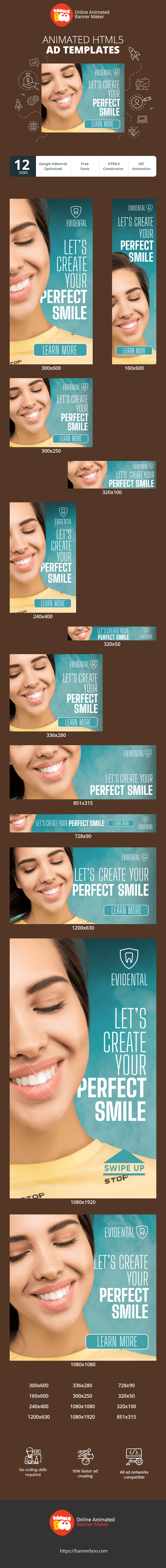 Banner ad template — Let's Create Your Perfect Smile — Dental Clinic