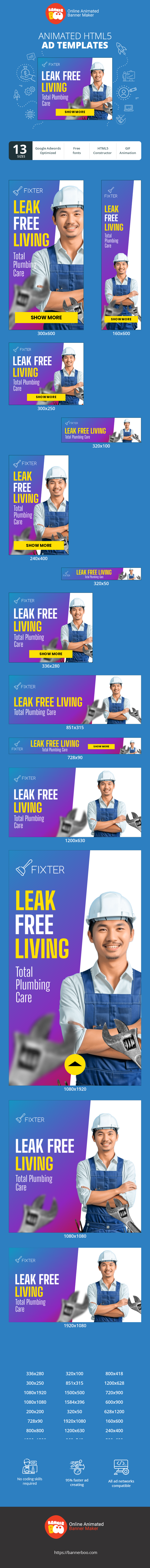 Banner ad template — Leak Free Living — Total Plumbing Care