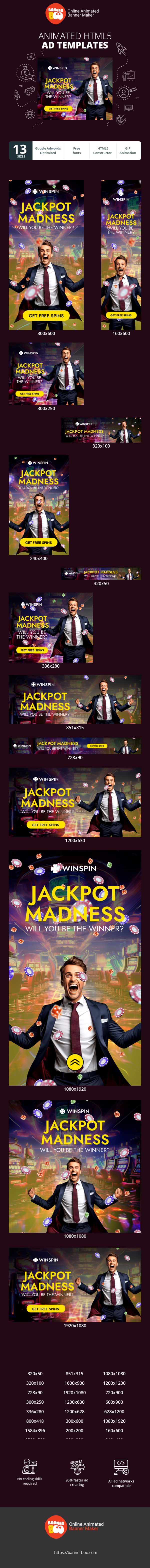 Szablon reklamy banerowej — Szał Jackpotu — Czy zostaniesz zwycięzcą?