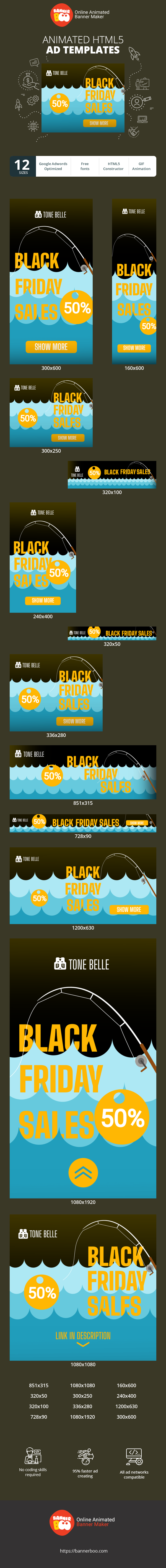 Banner ad template — Black Friday Sales — 50%