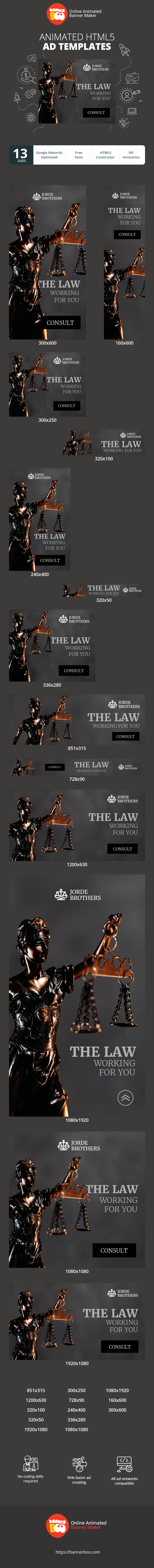 Banner ad template — The Law Working For You — Lawyer