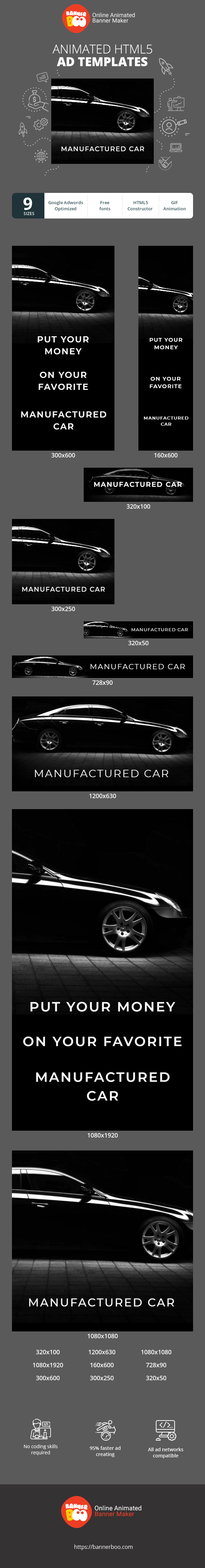 Banner ad template — Put Your Money On Your Favorite Manufactured Car