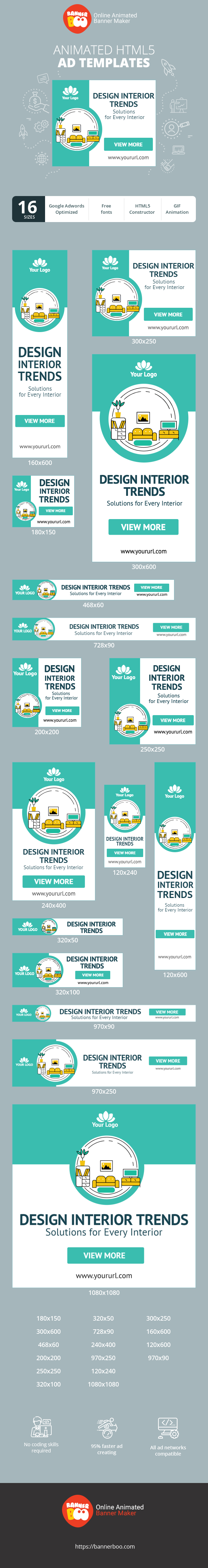 Шаблон рекламного банера — Design Interior Trends — Solutions for Every Interior
